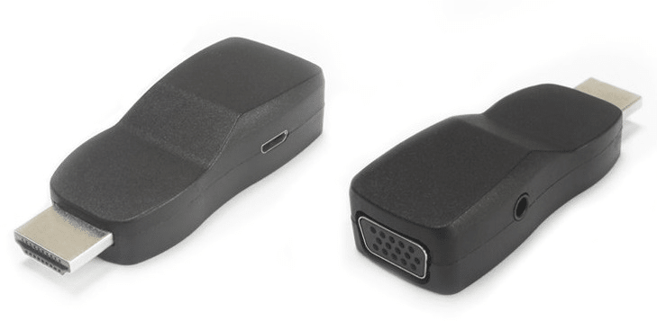 PremiumCord Prevodník HDMI na VGA miniatúrne prevedenie so zvukom a napájacím konektorom, čierny khcon-21
